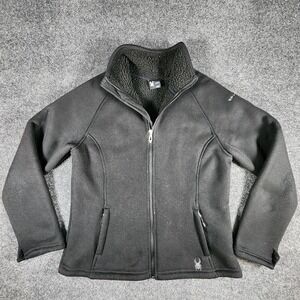 Spyder Stella Jacket Women's L Black Sherpa Lined‎ Full Zip Ski Gorp